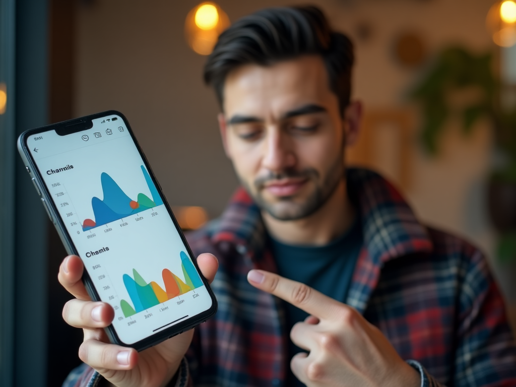 Persona analizando su consumo de datos en un smartphone