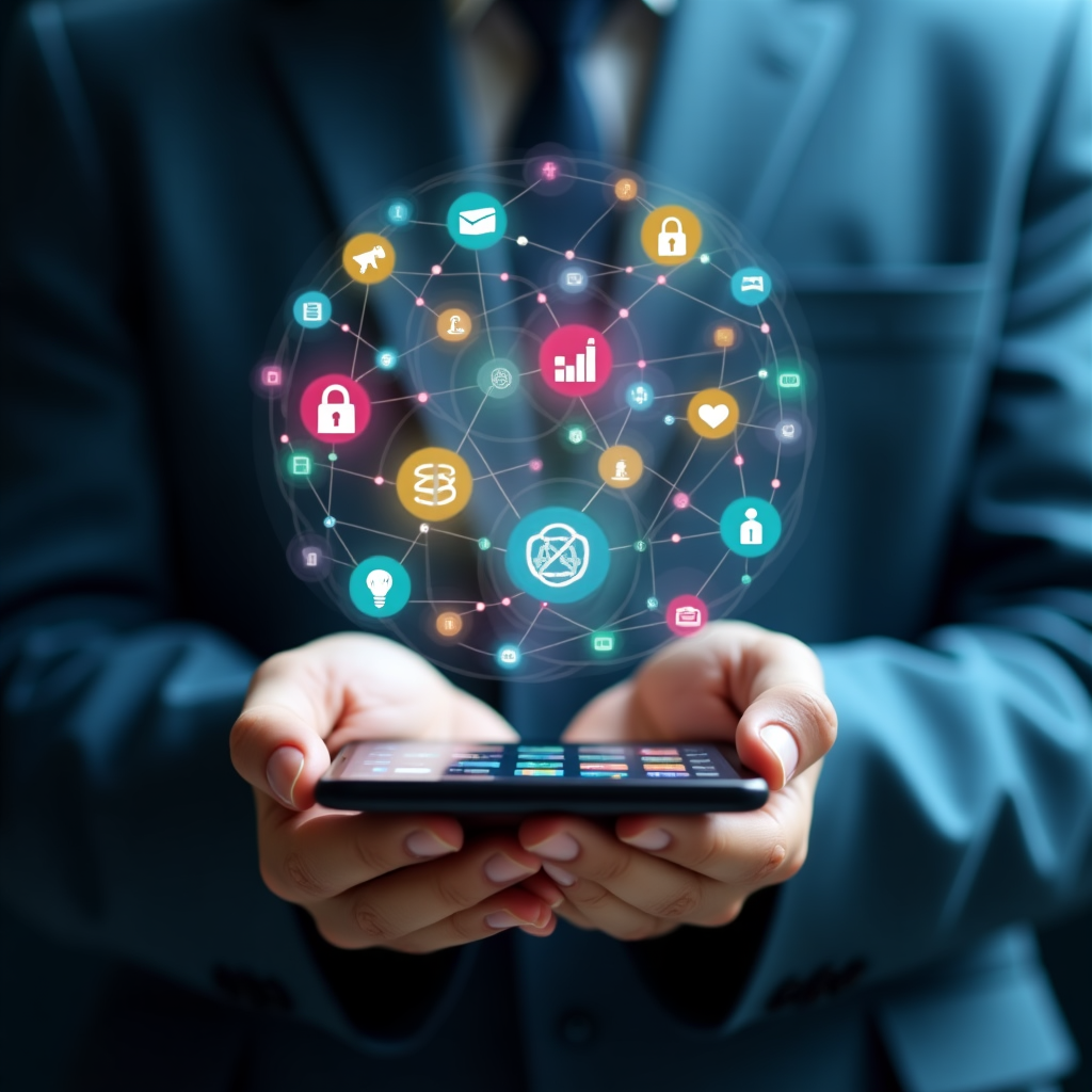 Smartphone mostrando diversas aplicaciones de optimización de red